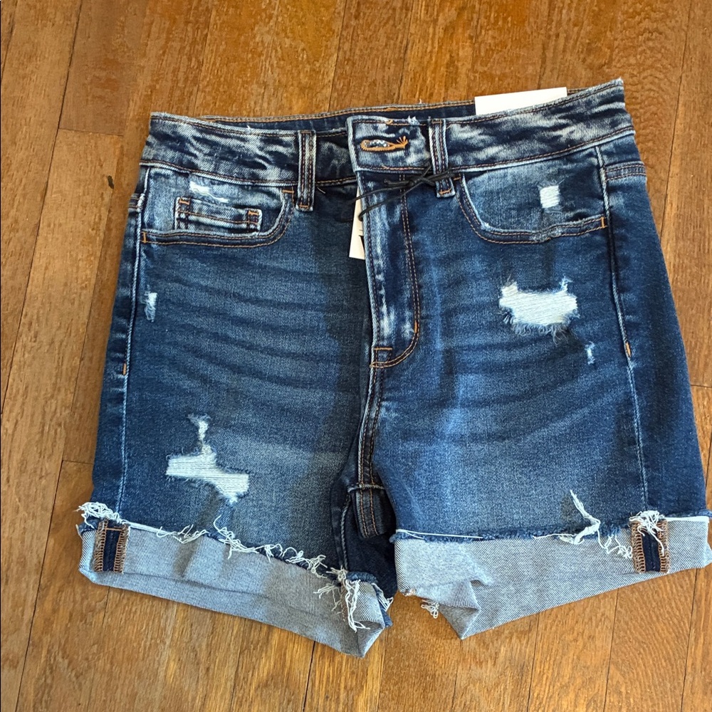 Zenana Distressed Denim Shorts